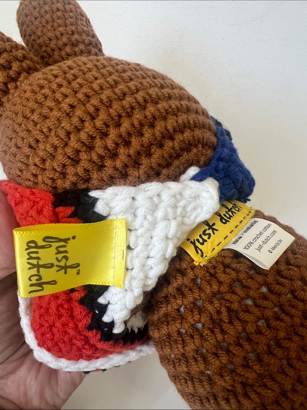 Just Dutch- Melanie & Her Mondrian Dress Crocheted Bunny - Picture 3 of 10